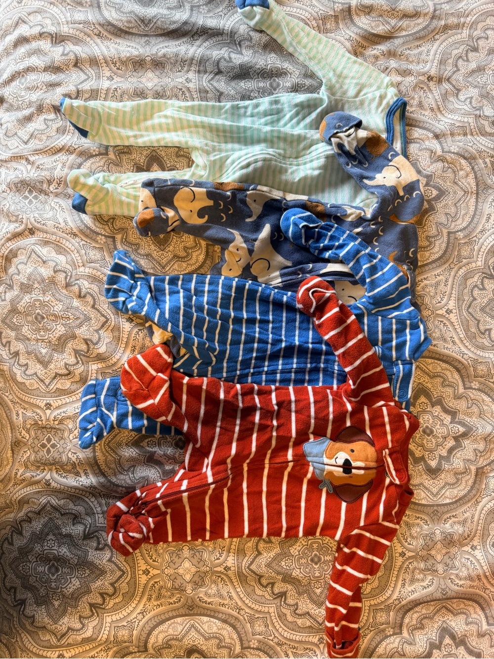 Newborn Sleepers - Red, Blue, Green, Navy Animal Prints